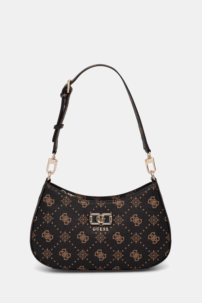 Guess torebka kuferek damska z imitacji skóry EMELIE brązowy HWGP99.28180