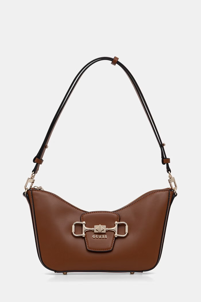 Guess geantă baguette pentru femei, cu imitație de piele JANIE maro HWVG99.10180