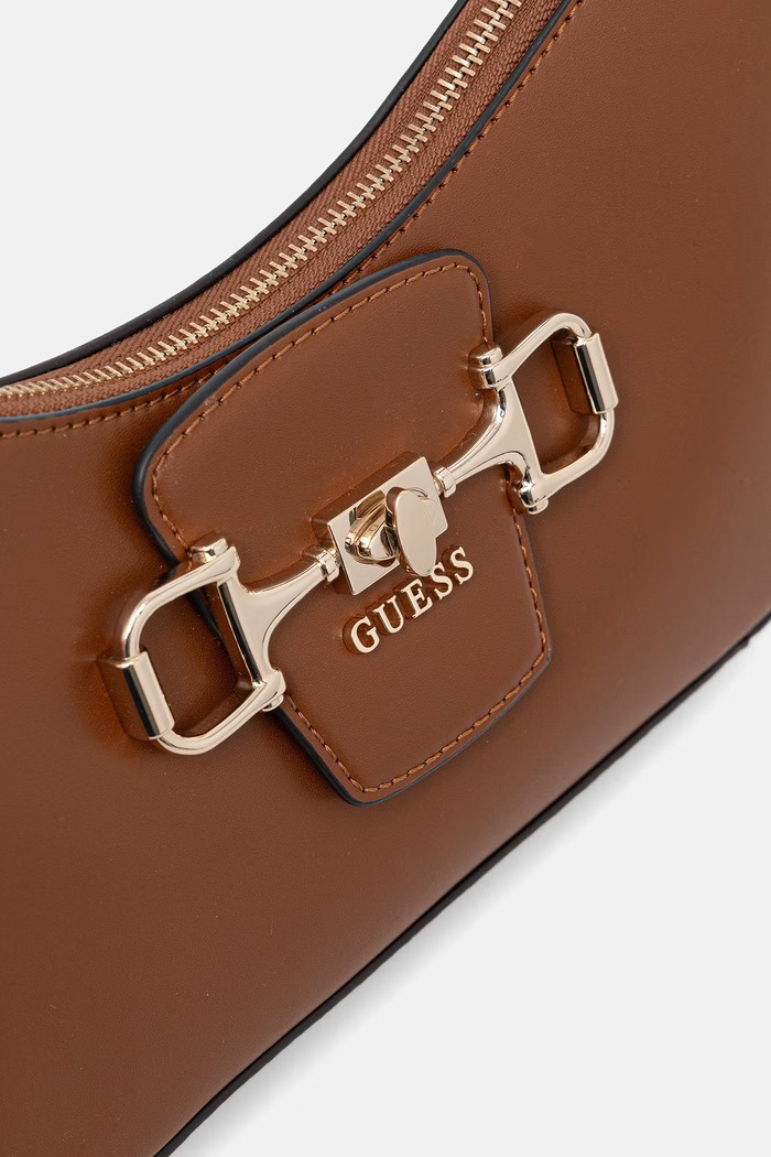 Guess geantă baguette pentru femei, cu imitație de piele JANIE maro HWVG99.10180