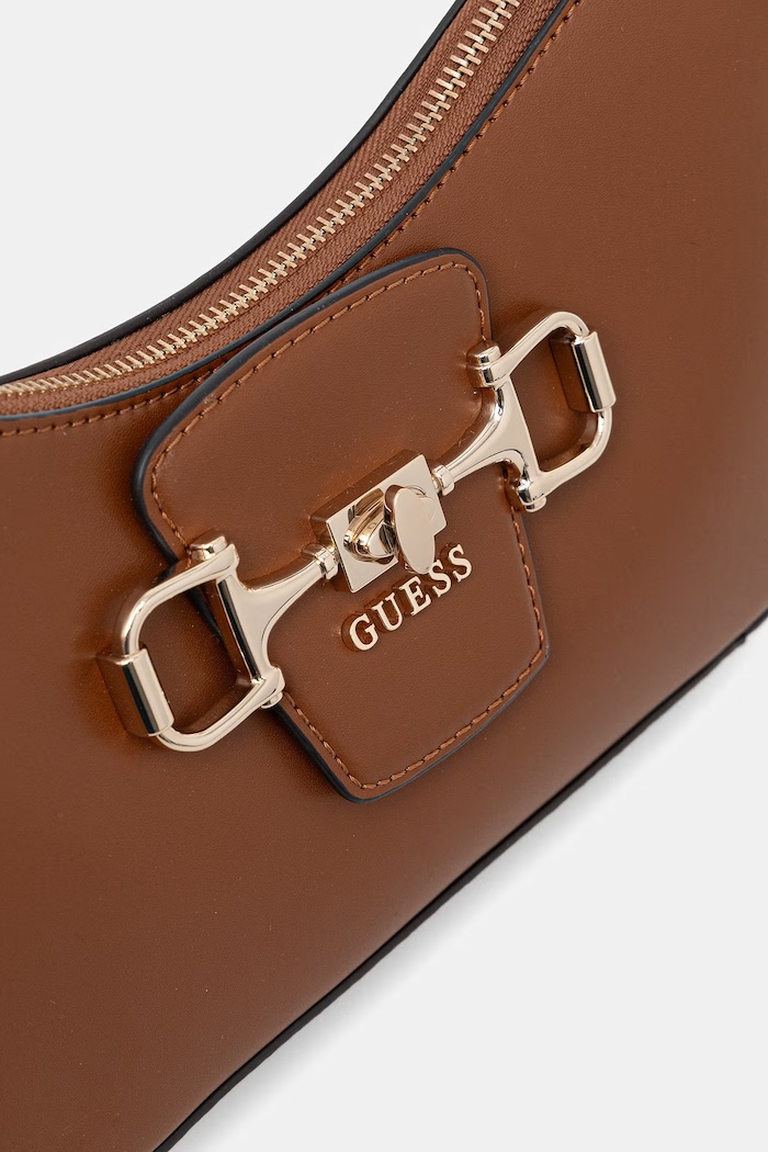 Guess geantă baguette pentru femei, cu imitație de piele JANIE maro HWVG99.10180
