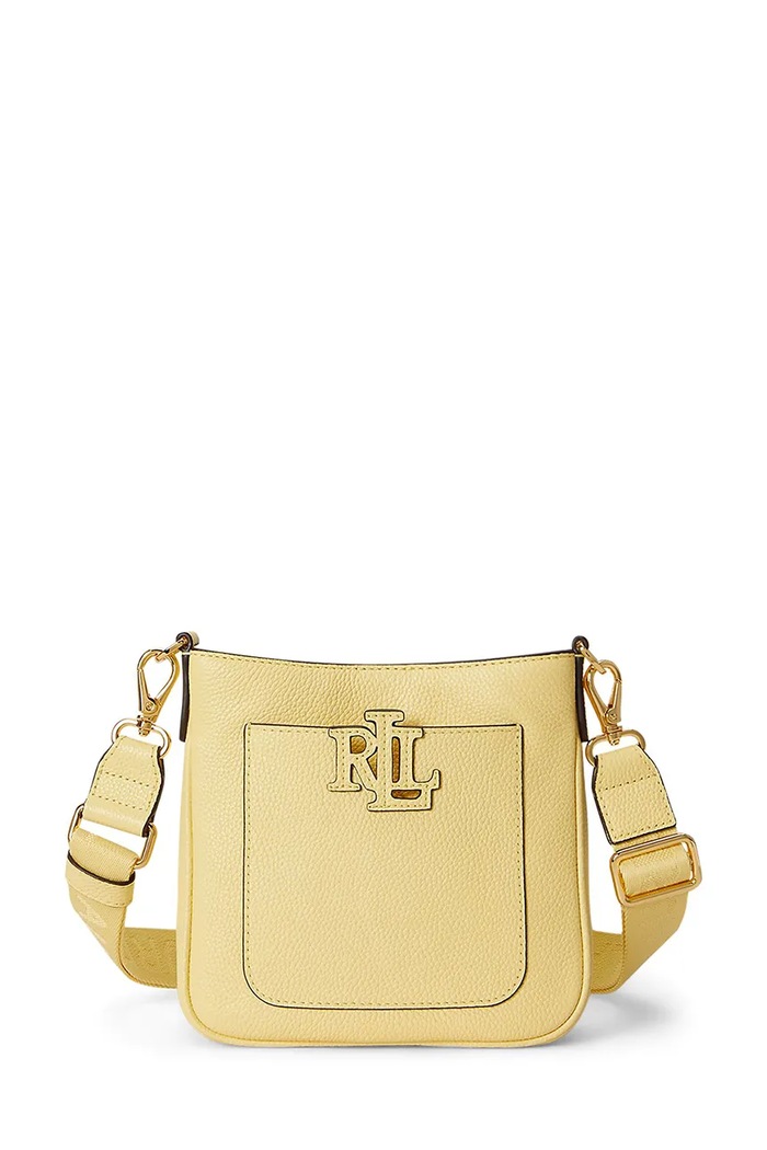 Lauren Ralph Lauren dámska kožená crossbody kabelka žltá 431982184