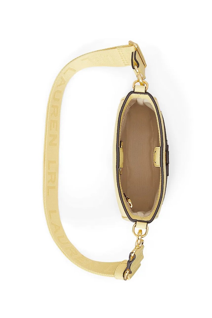 Lauren Ralph Lauren dámska kožená crossbody kabelka žltá 431982184