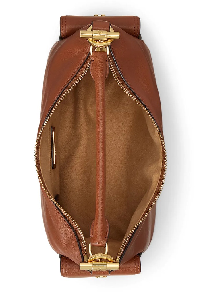 Lauren Ralph Lauren dámska kožená kabelka hnedá 431P06064