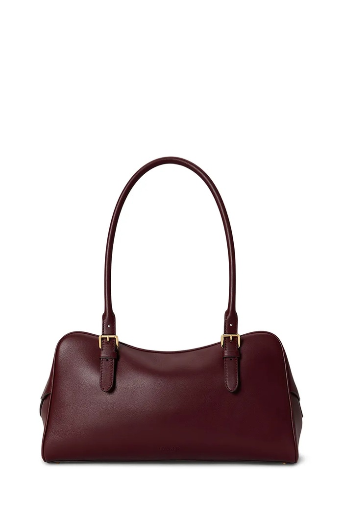 Lauren Ralph Lauren torebka bagietka damska skórzana 431P06068 bordowy SS26
