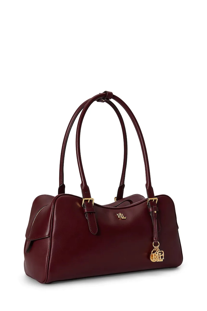 Akcesoria Lauren Ralph Lauren torebka bagietka damska skórzana 431P06068 bordowy