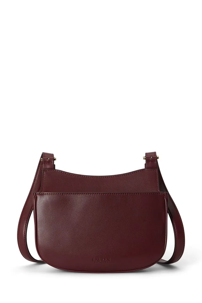 Lauren Ralph Lauren listonoszka damska skórzana 431P06070 bordowy SS26