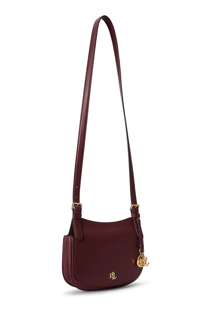 Akcesoria Lauren Ralph Lauren listonoszka damska skórzana 431P06070 bordowy