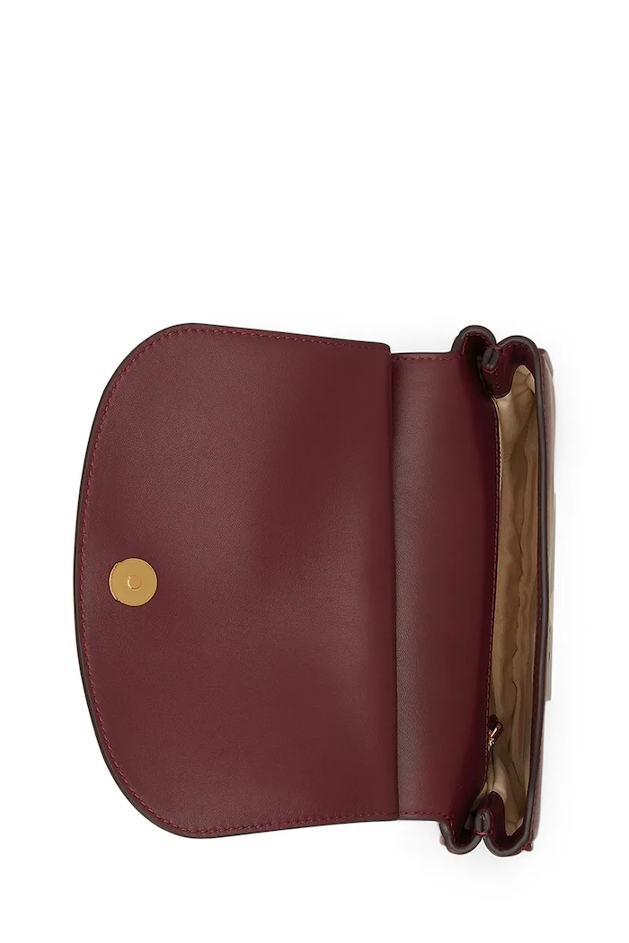 Lauren Ralph Lauren listonoszka damska skórzana 431P06070 bordowy