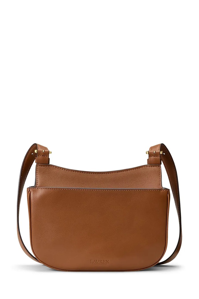 Doplnky Lauren Ralph Lauren dámska kožená crossbody kabelka 431P06070 hnedá