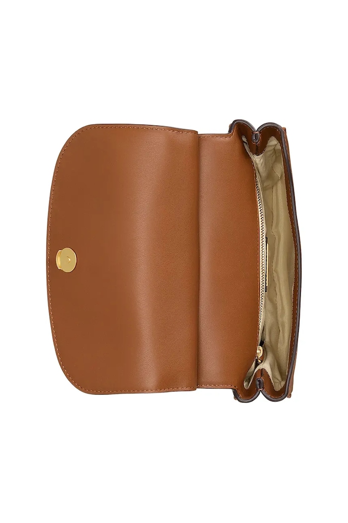 Lauren Ralph Lauren dámska kožená crossbody kabelka hnedá 431P06070