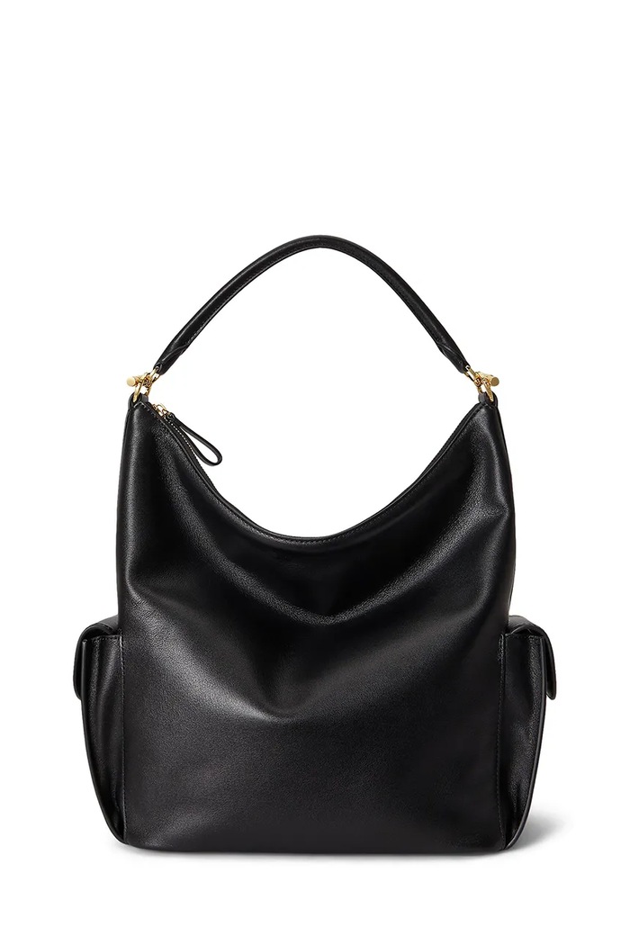 Lauren Ralph Lauren geantă de piele uni negru 431P10123