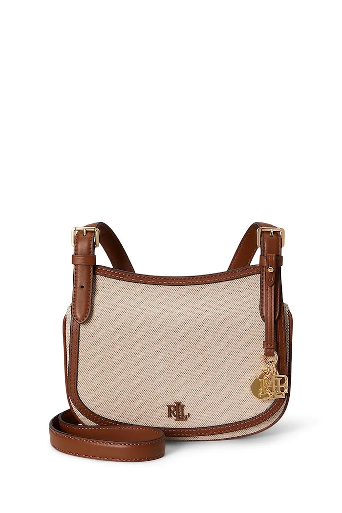 Kabelka Lauren Ralph Lauren hladký béžová 431P10512