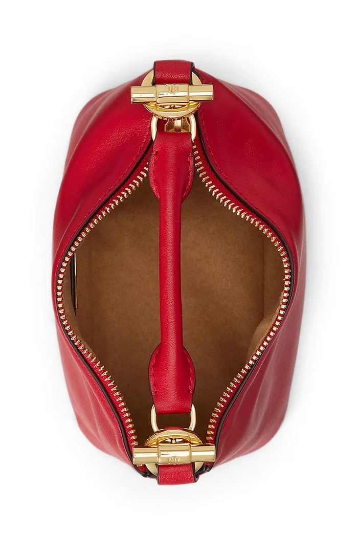 Kožená kabelka Lauren Ralph Lauren červená 431P10531