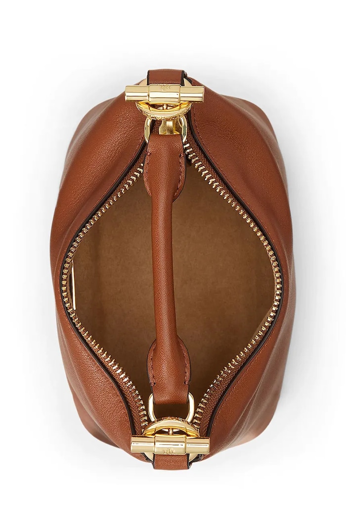 Kožená kabelka Lauren Ralph Lauren hnědá 431P10531