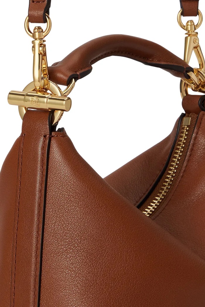 Kožená kabelka Lauren Ralph Lauren 431P10531 hnědá