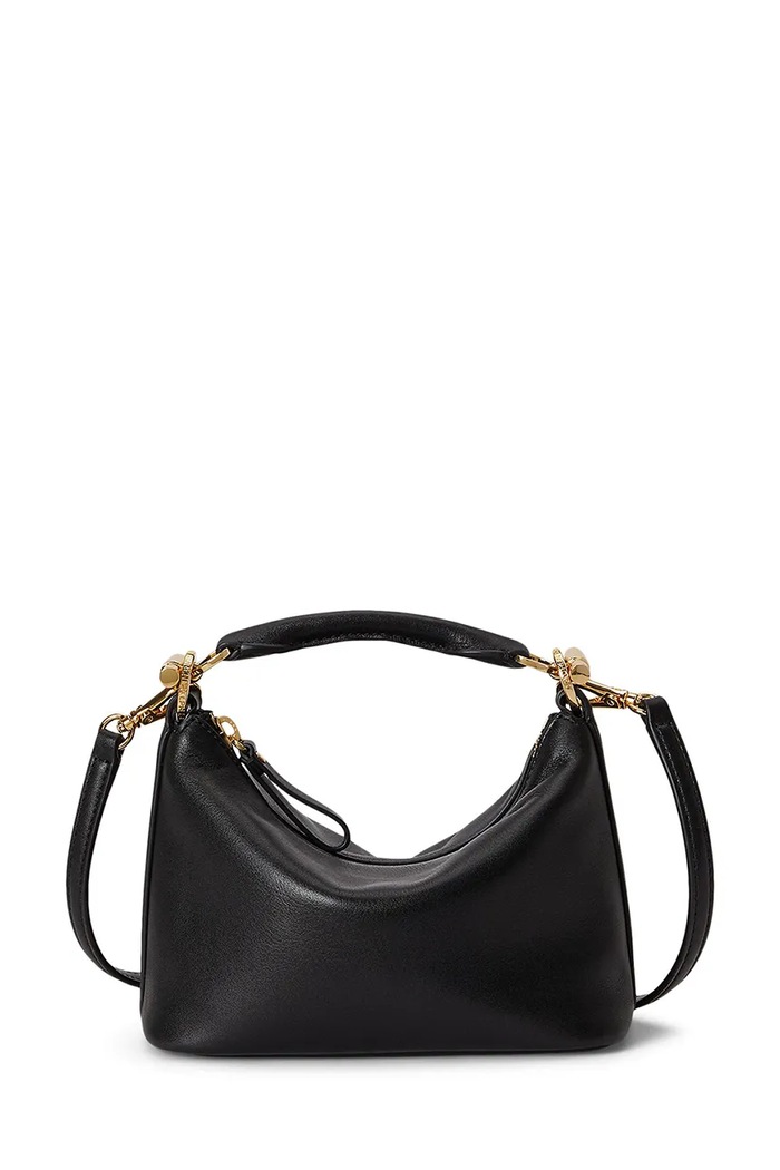 Usnjena torbica Lauren Ralph Lauren Ne ustreza A4 črna 431P10531