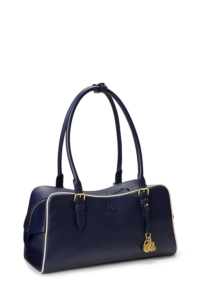 Usnjena torbica Lauren Ralph Lauren 431P10510 mornarsko modra SS26