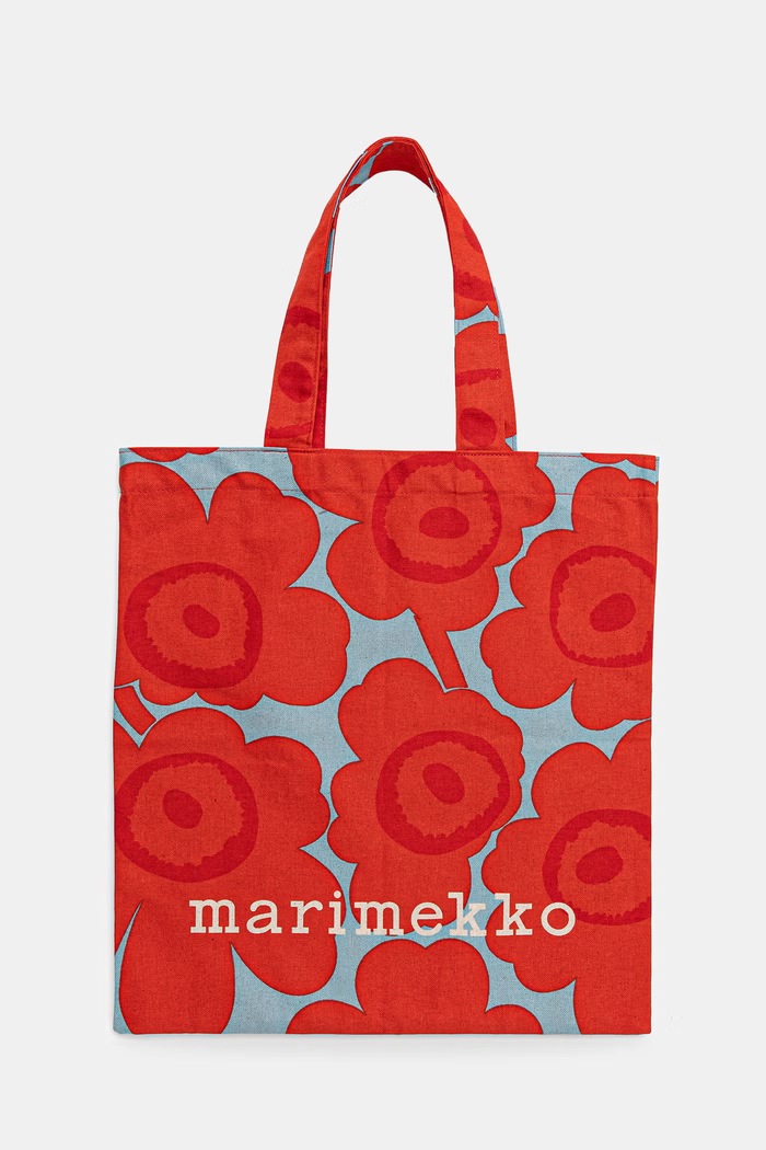 Marimekko tote torba ženska bombažna 095321 rdeča SS26