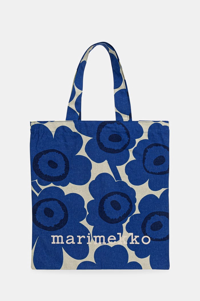 Marimekko tote torba ženska bombažna 095321 mornarsko modra SS26