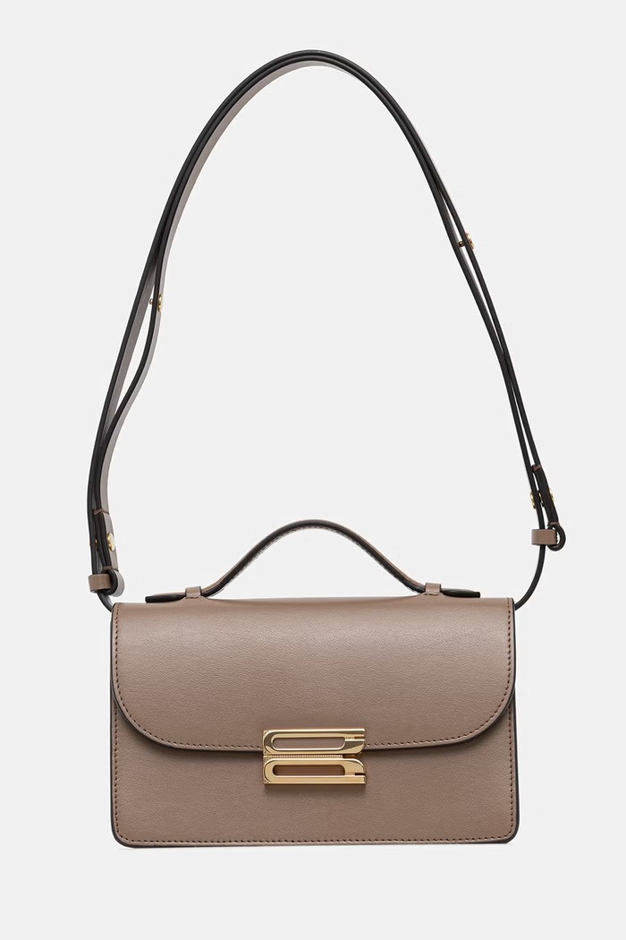 Victoria Beckham crossbody kabelka dámská kožená Dorian hnědá B126AAC007425A