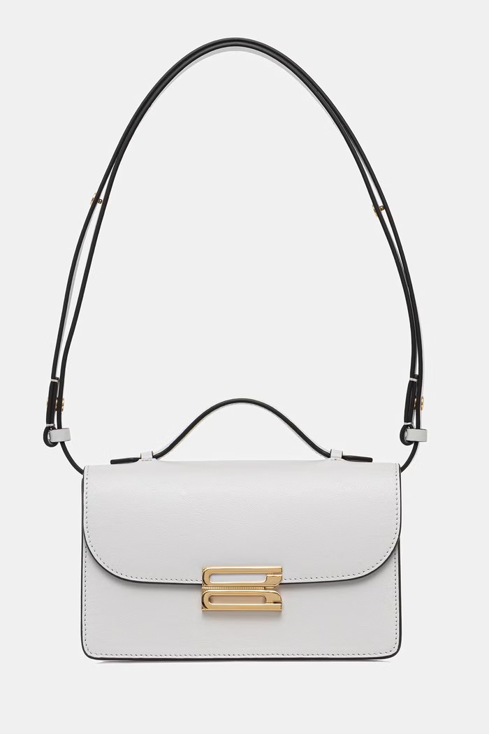 Victoria Beckham crossbody kabelka dámská kožená Dorian šedá B126AAC007425A