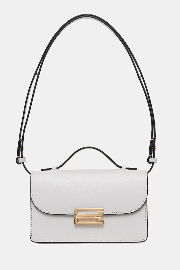 Victoria Beckham crossbody kabelka dámská kožená Dorian šedá B126AAC007425A