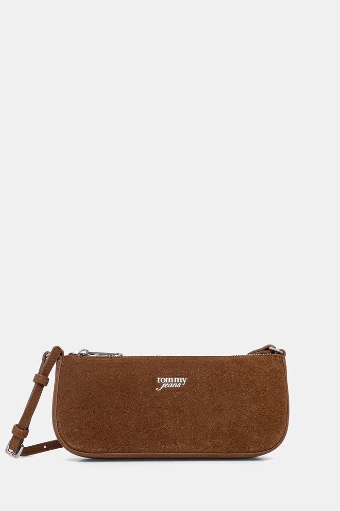 Tommy Jeans torebka damska z imitacji zamszu brązowy AW0AW18454