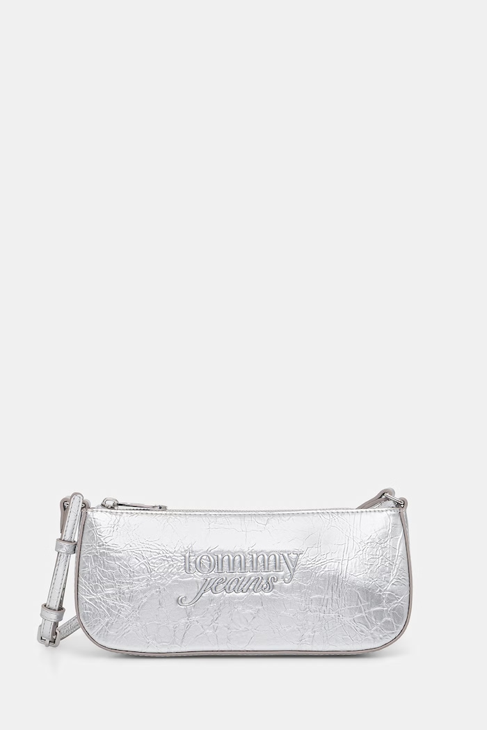 Tommy Jeans geantă pentru femei cu imitație de piele argintiu AW0AW18457