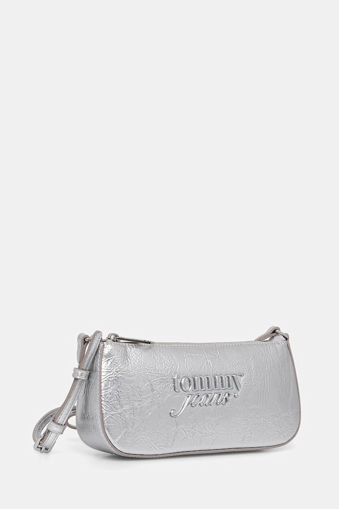 Tommy Jeans geantă pentru femei cu imitație de piele AW0AW18457 argintiu SS26
