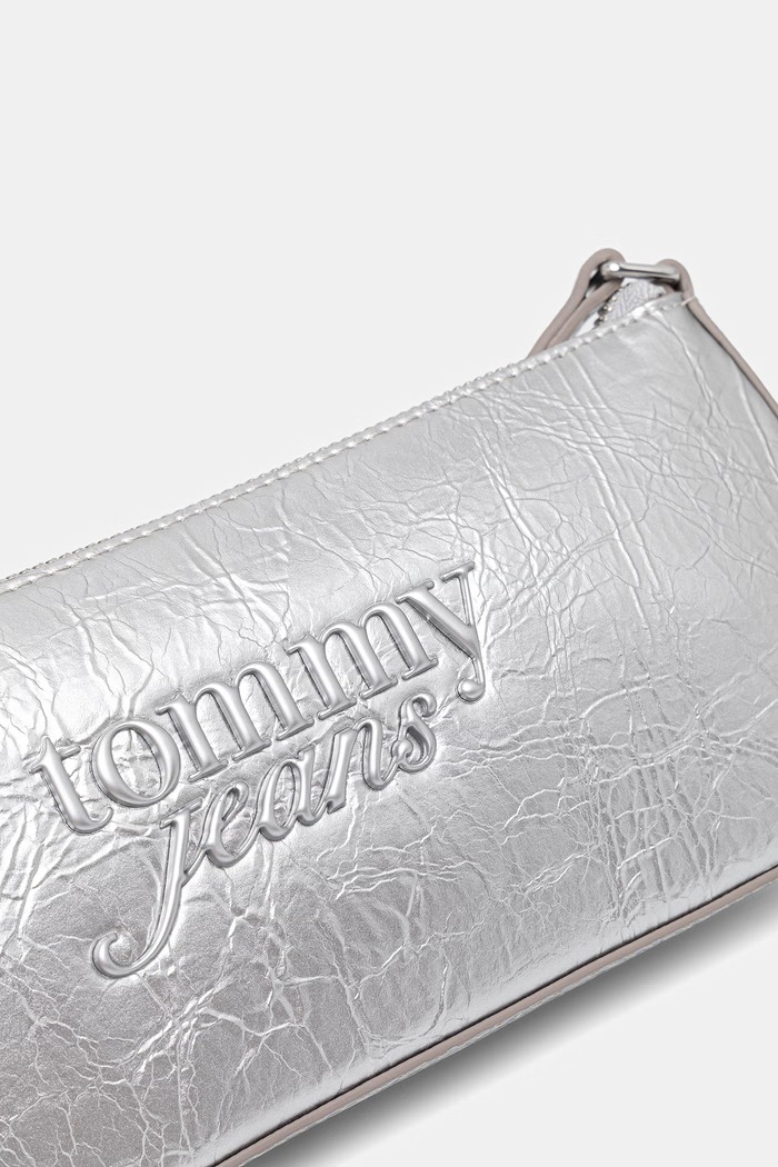 Tommy Jeans geantă pentru femei cu imitație de piele argintiu AW0AW18457