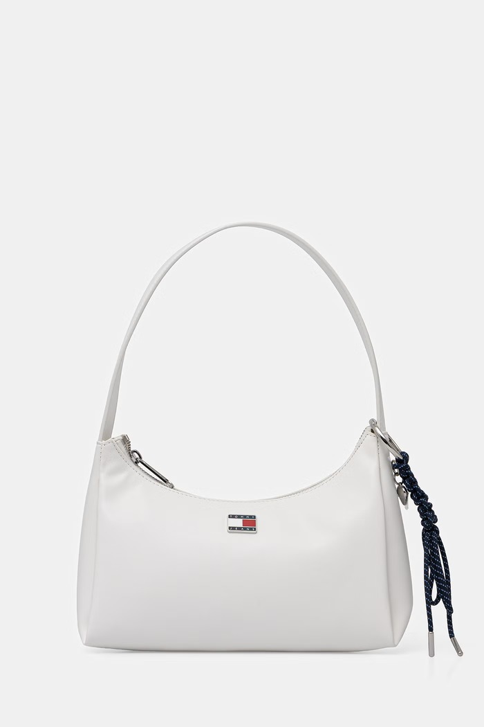 Tommy Jeans μικρή τσάντα γυναικεία από απομίμηση δέρματος λευκό AW0AW18458