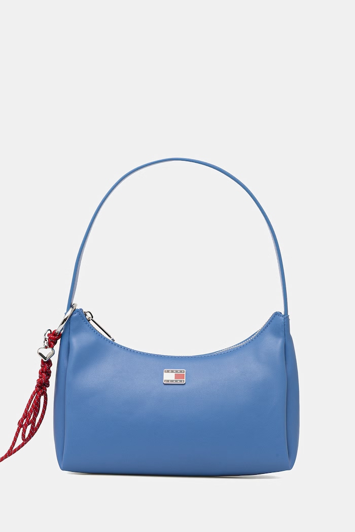 Tommy Jeans Μικρή τσάντα γυναικεία από απομίμηση δέρματος μπλε AW0AW18458