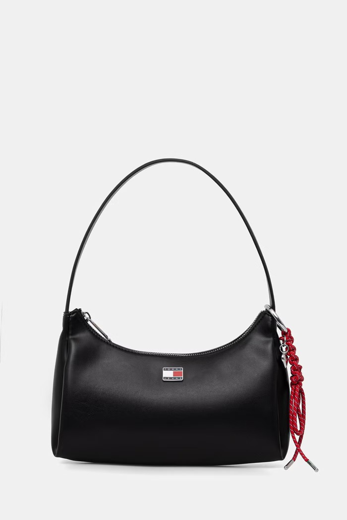 Tommy Jeans μικρή τσάντα γυναικεία από απομίμηση δέρματος μαύρο AW0AW18458