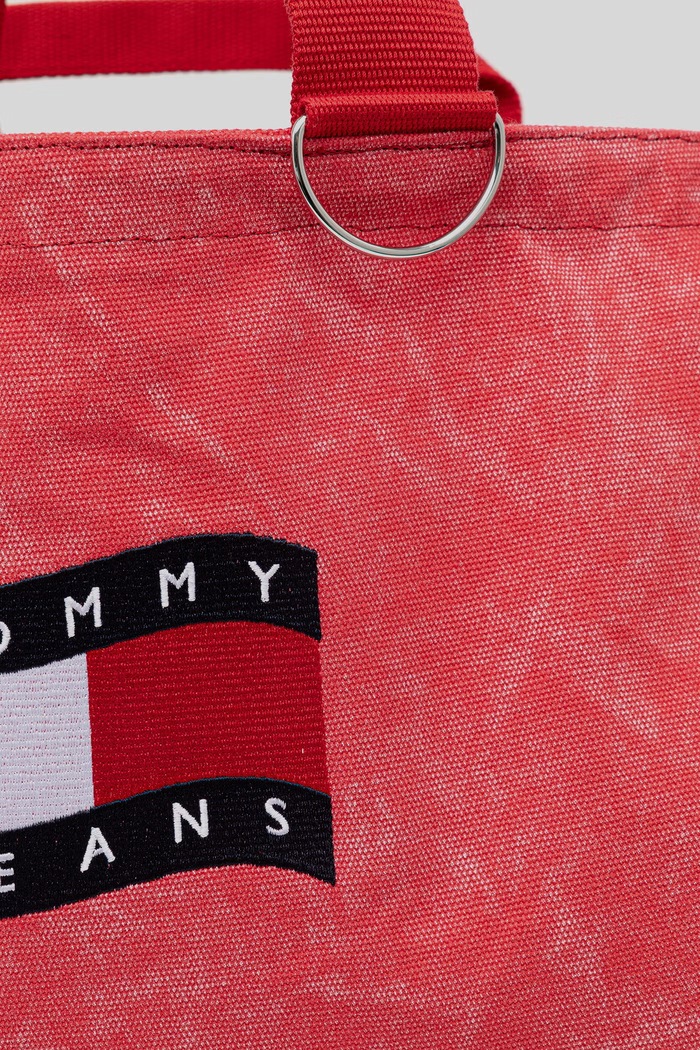 Tommy Jeans tote bag pentru femei rosu AW0AW18466