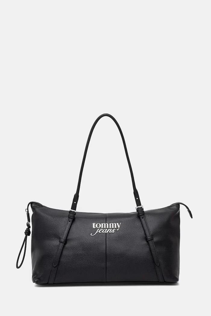 Tommy Jeans μικρή τσάντα γυναικεία από απομίμηση δέρματος μαύρο AW0AW18472