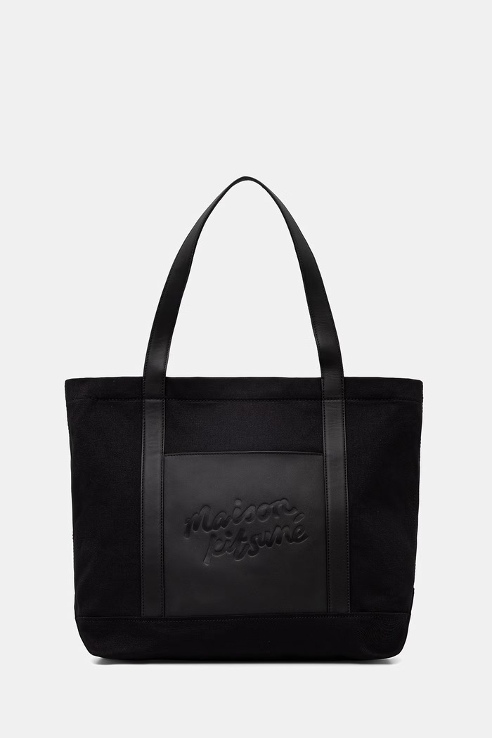 Maison Kitsuné сумка tote для женщин из хлопка чёрный QU05106WB0026