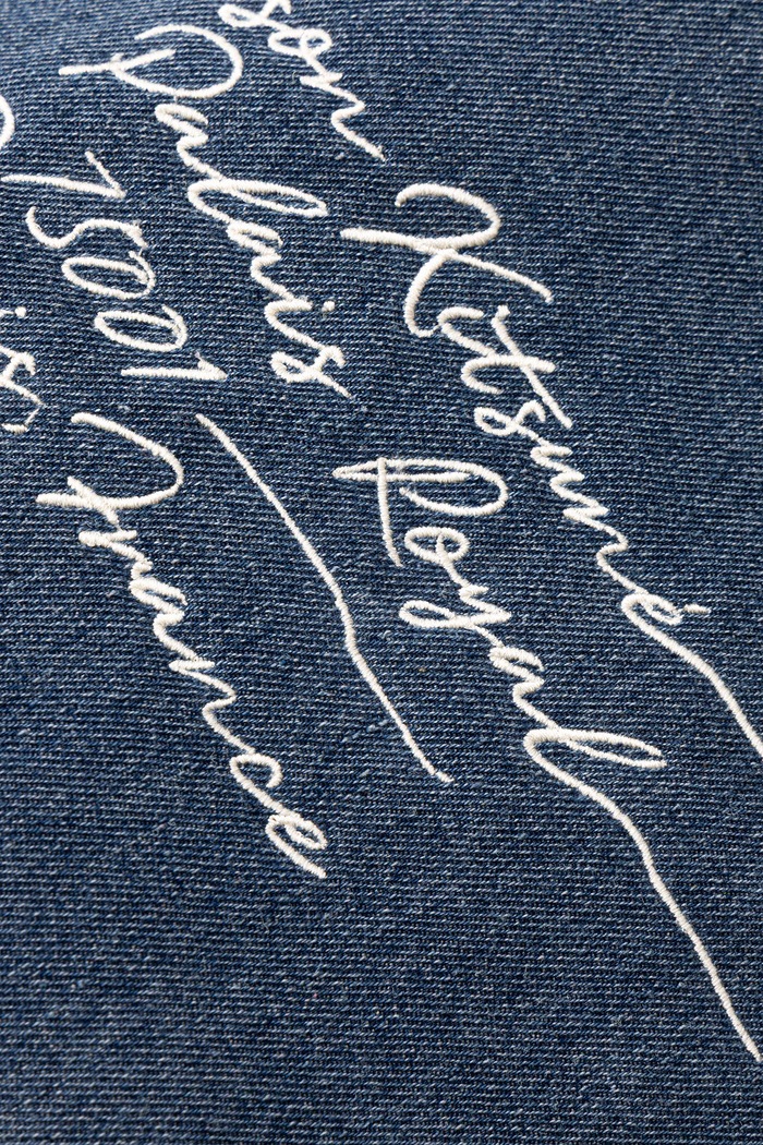 Maison Kitsuné Poetic Script Сумка-шоппер для женщин из денима голубой QU05119WW9042