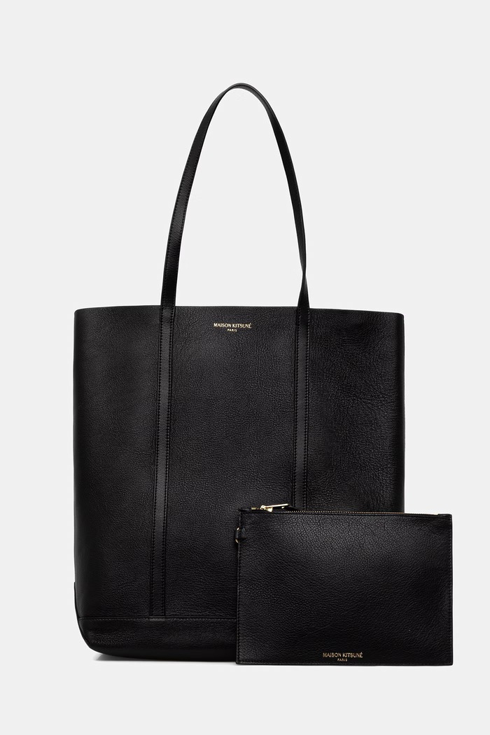 Maison Kitsuné Tote bag Women's leather black QU05101LC0045
