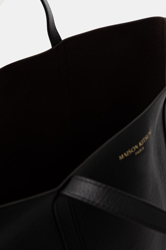 Maison Kitsuné Tote bag Women's leather QU05101LC0045 black