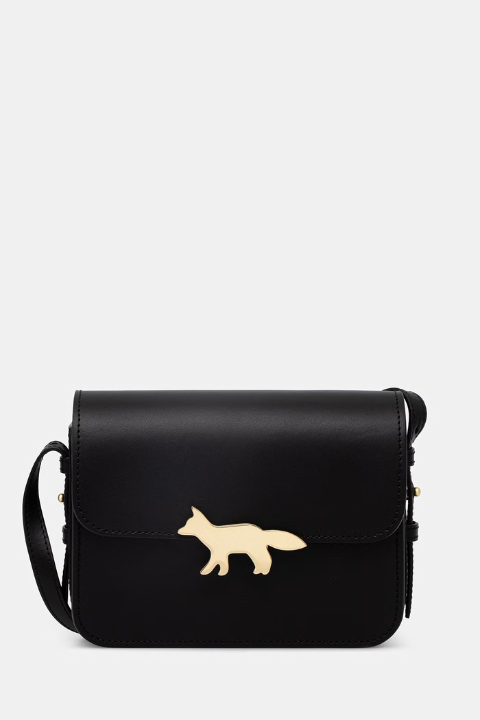 Maison Kitsuné Edie borsa a tracolla da donna in pelle nero QU05170LR0001