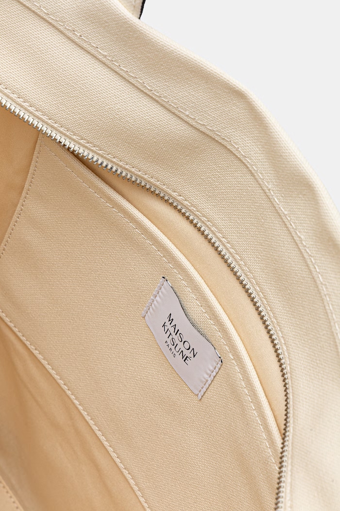 Maison Kitsuné Handwriting Сумка tote для женщин хлопковая QU05104WB0050 бежевый
