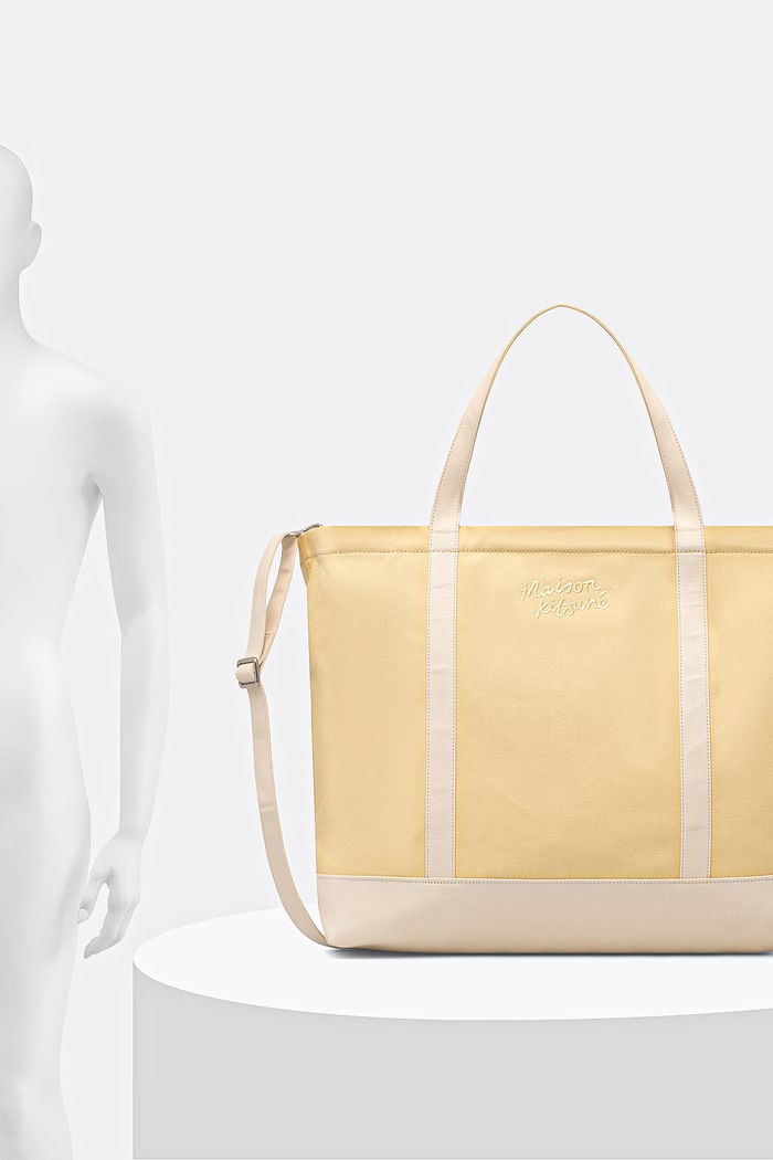 Maison Kitsuné Handwriting tote bag de damă din bumbac QU05105WB0050