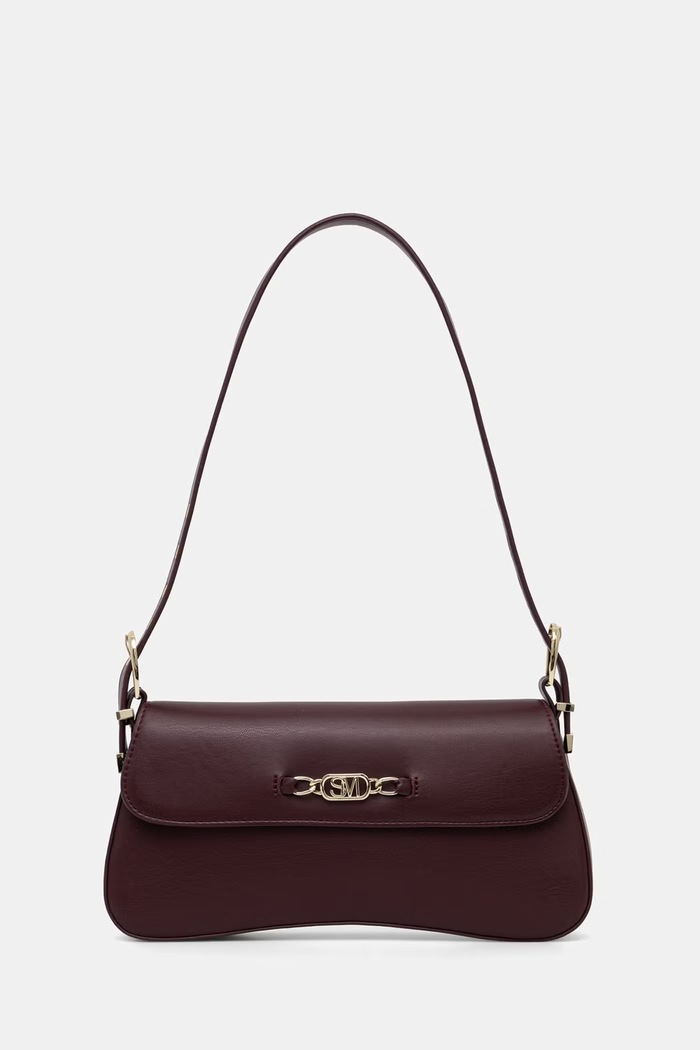 Steve Madden geantă baguette pentru femei, cu imitație de piele Balicent burgundia SM13002287