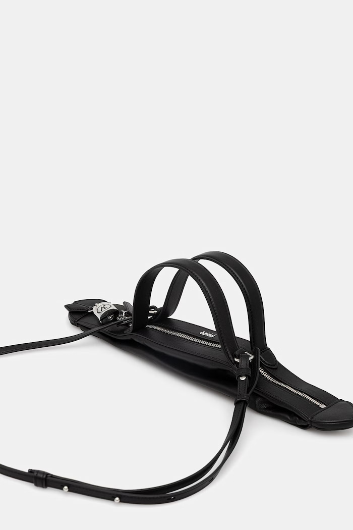 Kenzo Crossbody bag чанта тип кроасан дамска от кожа черен FG52SA916L01