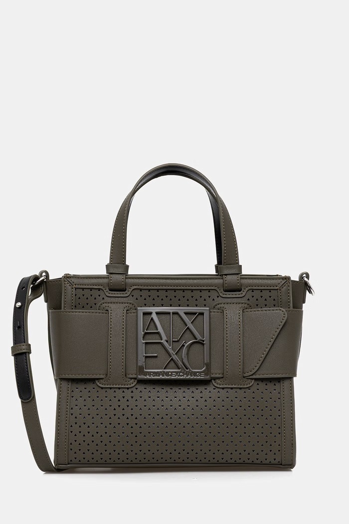 Armani Exchange Crossbody kabelka dámska z imitácie kože jednofarebný zelená XW000392.AF22626