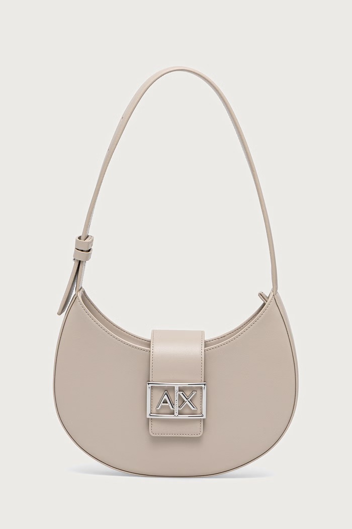 Armani Exchange Torebka hobo damska z imitacji skóry beżowy XW002565.AF12039