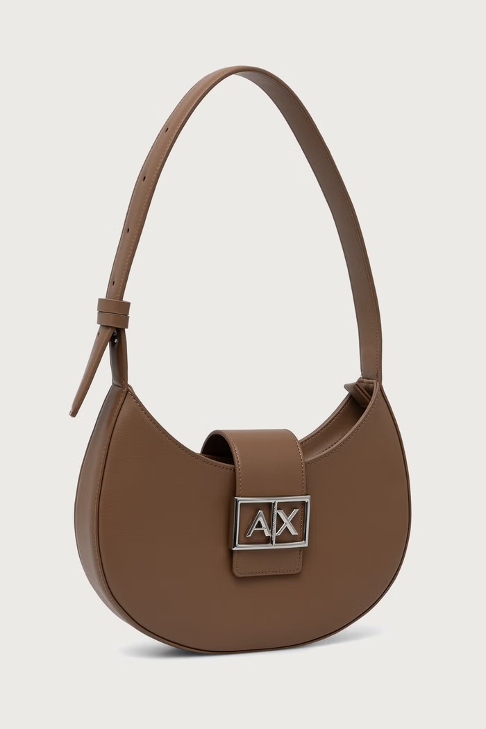 Armani Exchange Torebka hobo damska z imitacji skóry XW002565.AF12039 beżowy SS26
