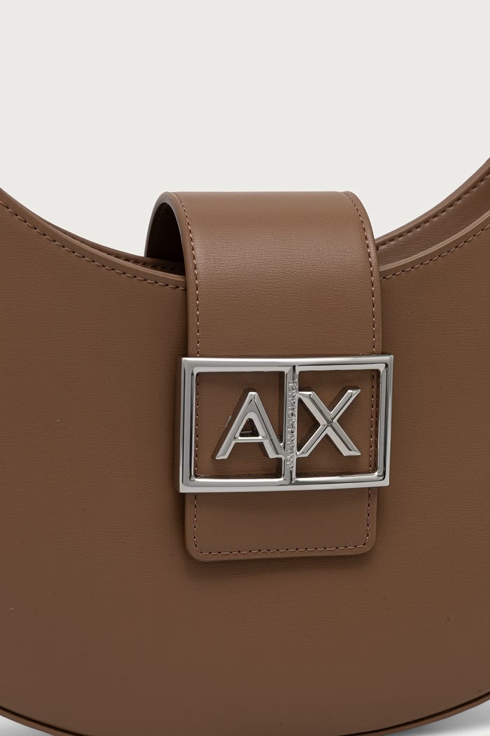 Torebka hobo damska z imitacji skóry Armani Exchange XW002565.AF12039 beżowy