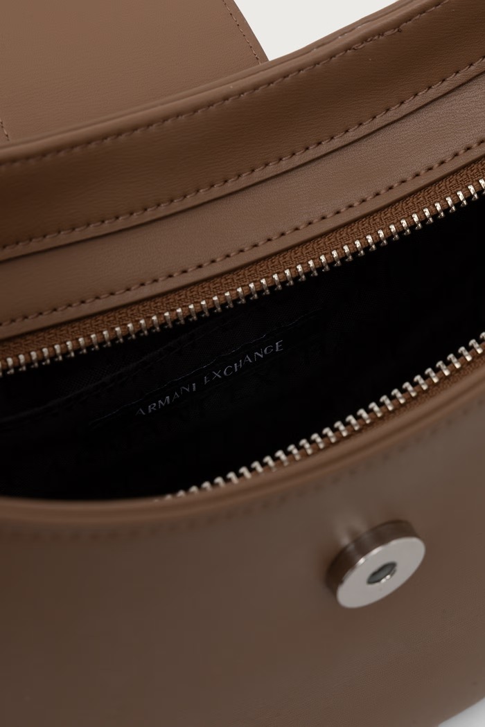 Torebka hobo damska z imitacji skóry Armani Exchange beżowy XW002565.AF12039