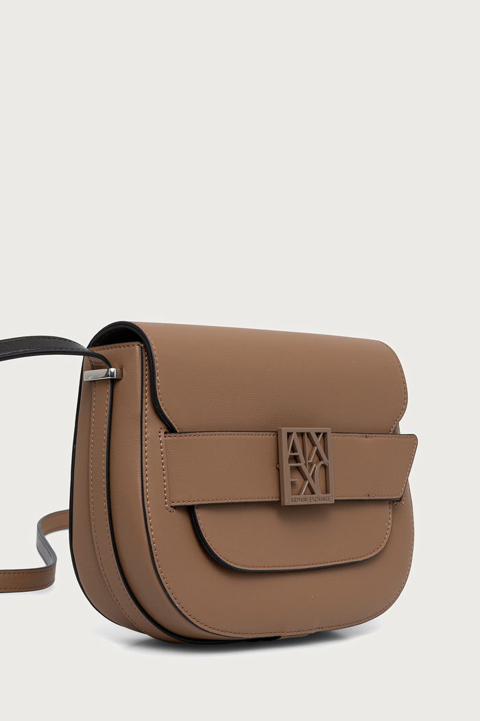Armani Exchange crossbody torbica ženska iz umetnega usnja XW002588.AF13672 rjava SS26